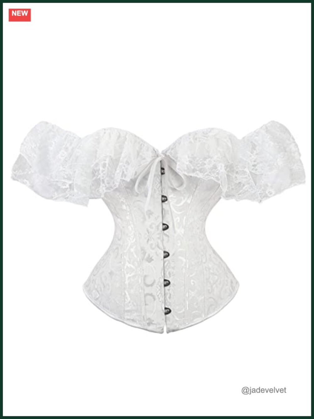 Princess Renaissance Corset Lace Ruched Sleeves Overbust Top